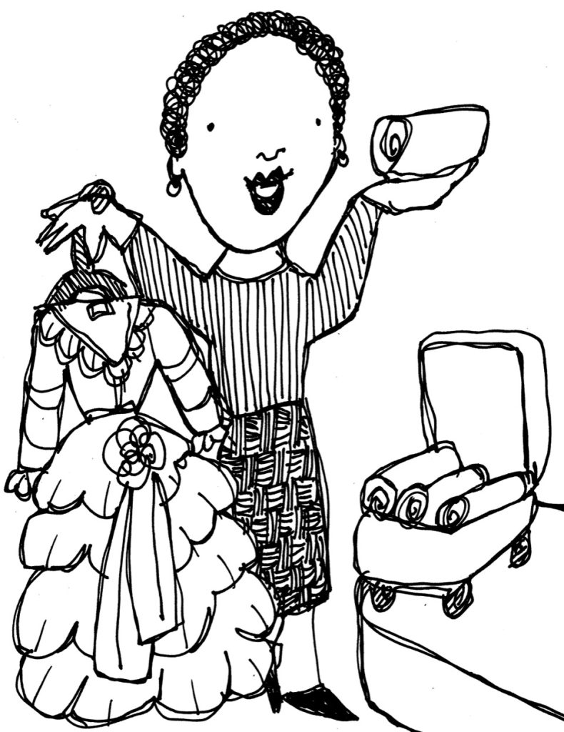 Woman rolling clothes and packing toiletries into suitcase — best packing tips for international travel